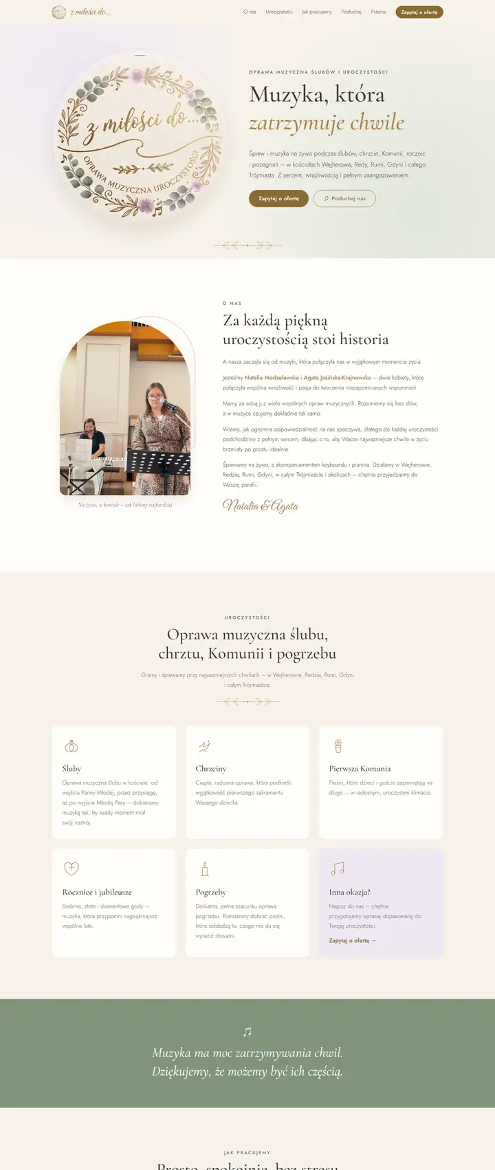 The Z miłości do website – desktop view